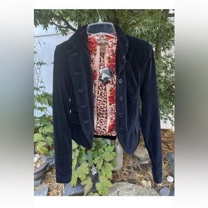 Lucky Brand Black Velvet Blazer